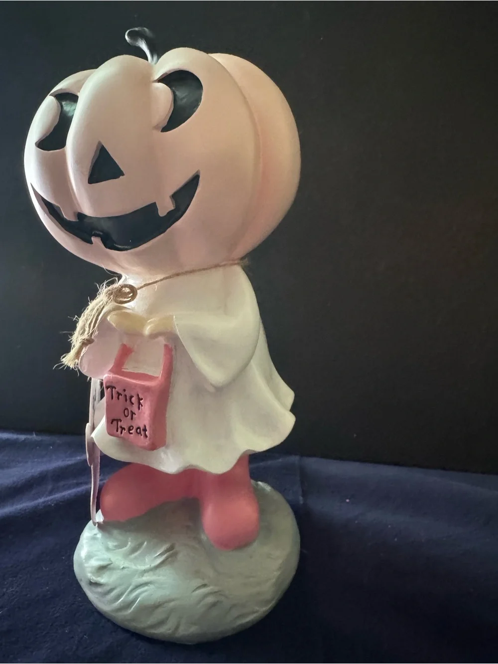 Goblin & Ghoul Pink Pumpkin Girl Trick or Treat Halloween Whimsical Resin NWT